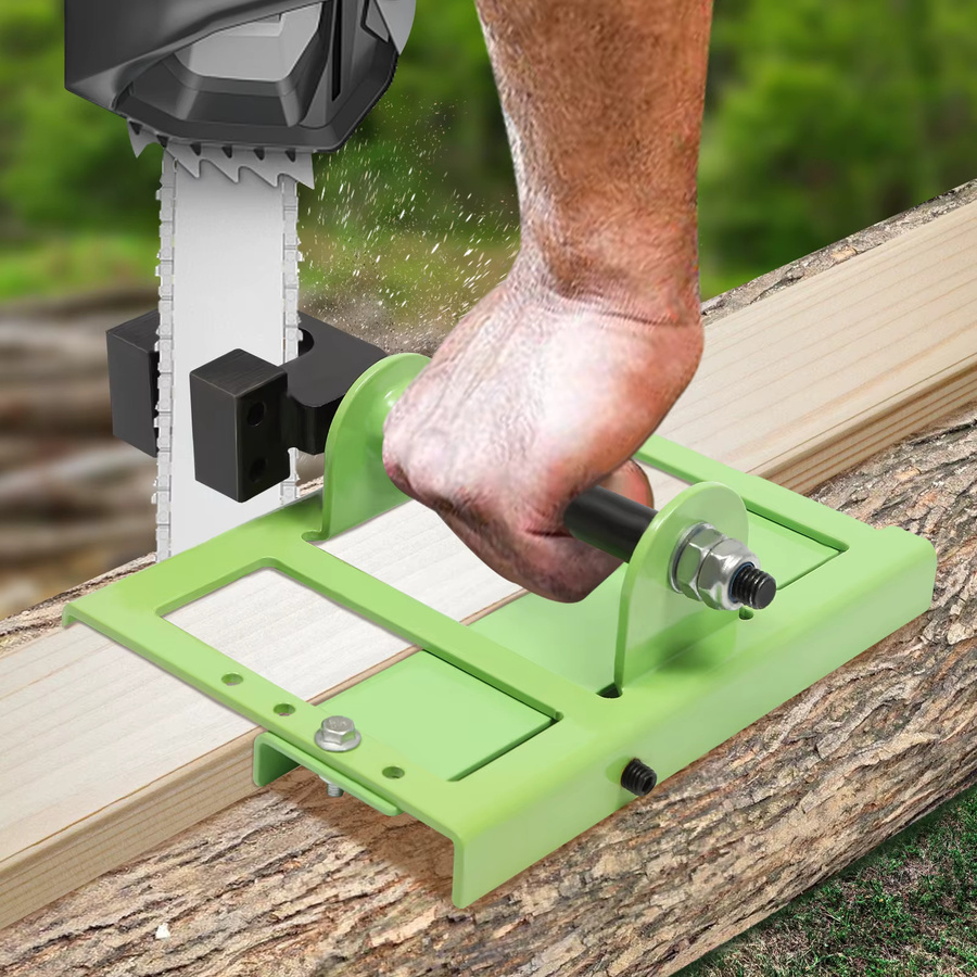 Bymaocar Mini-Kettensägen-Sägemühle in Grün, tragbarer Sägewerksaufsatz für Holzplanken und Bretter - Bild 4