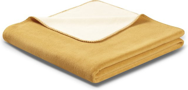 Biederlack Wohndecke Doubleface Fluffy Sommerdecke aus Baumwolle und Polyacryl in Beige, Gelb oder Pink - Bild 1