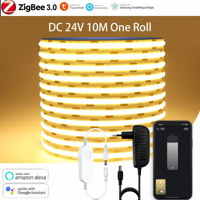 YSRSAI Zigbee 3.0 COB LED Streifen Smart App Steuerung für Tuya Smartthings 2MQTT DC24V Flexible Band Beleuchtung - Bild 1