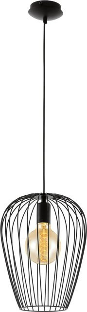 Eglo Pendelleuchte Newtown Schwarz aus Stahl mit E27 Fassung, Durchmesser: 27,5 cm - Bild 1