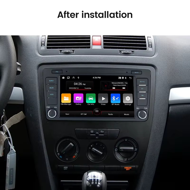 STRONGNAVI 8 Zoll Android 15 Autoradio für Skoda Octavia 2 A5 2004-2013 mit GPS, Carplay und Android Auto, Schwarz - Bild 2