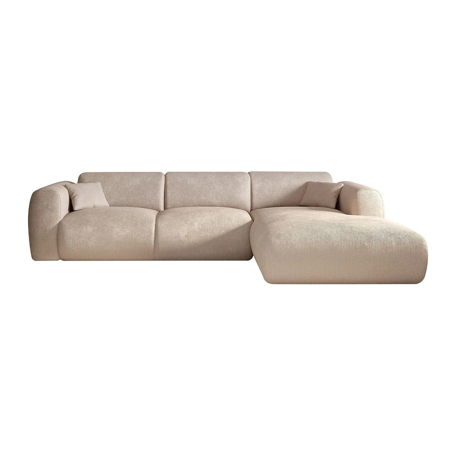 Maison Céphy Ecksofa Pogni in Beige mit Samt-Bezug, Breite: 280 cm - Bild 2