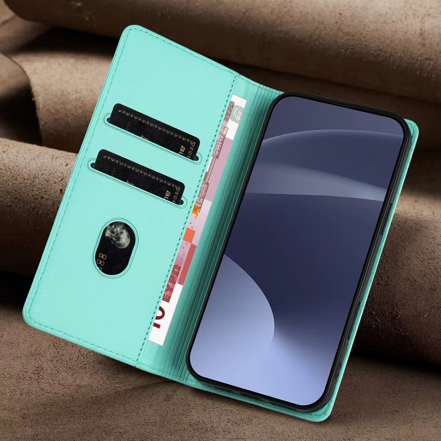 Retro-Flip-Leder-Brieftaschenhülle mit Kartenfächern für Google Pixel 5A 6A 7A 7 Pro 8 9 Pro XL 9A in Rot und Türkis - Bild 3