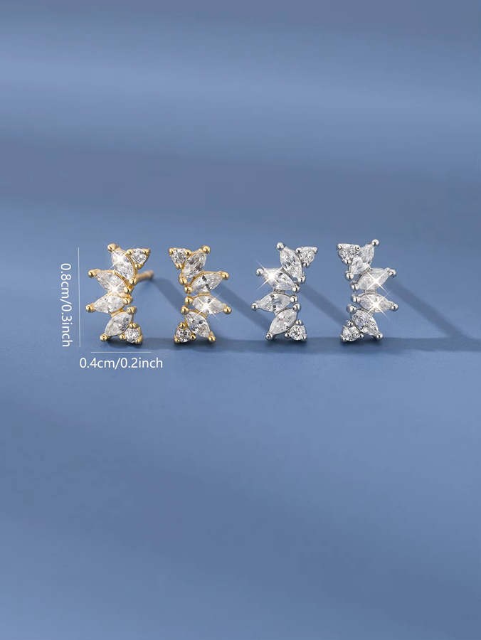 OBEAR Ohrstecker 925 Silber, Zirkonia, Bicolor, Damen - Bild 1