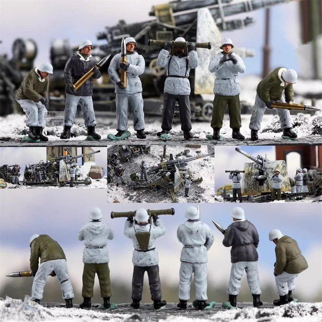 ART CROWN MODEL Deutsche 88-mm-Hochgeschwindigkeitskanone im Winter, 6-teiliges Set, 1:72 Maßstab, Modell aus Kunstharz - Bild 1