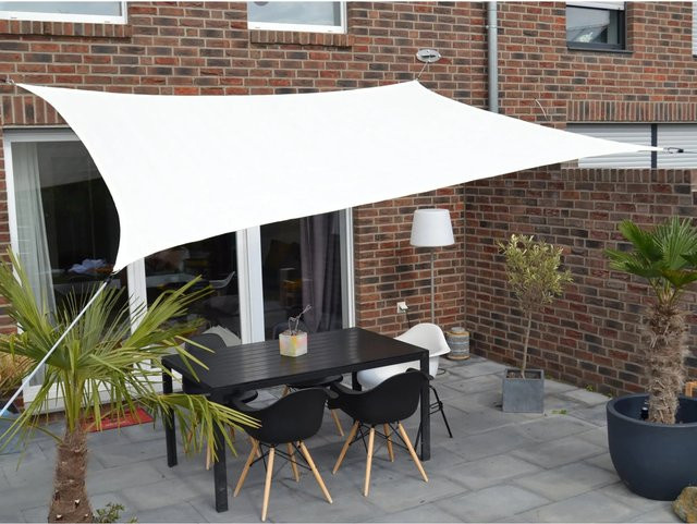 Floracord Vierecksonnensegel aus HDPE in Weiß, Breite: 250 cm, Länge: 300 cm - Bild 1