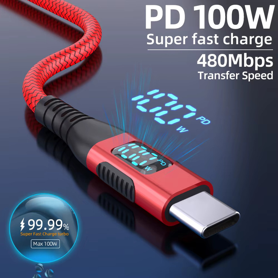 LAIHONEN USB-C auf USB-C Schnellladekabel mit 100 W und 5 A, langlebiges Nylon-Datensynchronisationskabel mit 480 Mbit/s für iPhone 16 15 14, iPad und Samsung - Bild 2