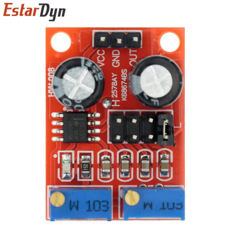 Estardyn NE555 Modul zur Einstellung von Impulsfrequenz und Einschaltzyklus als Signalgenerator für Quadrat- und Rechteckwellen und Schrittmotortreiber in Rot - Bild 2