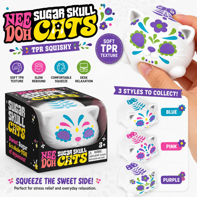 NeeDoh Skeleton Cat Stress Relief Kneading Music, Spielzeug - Bild 1