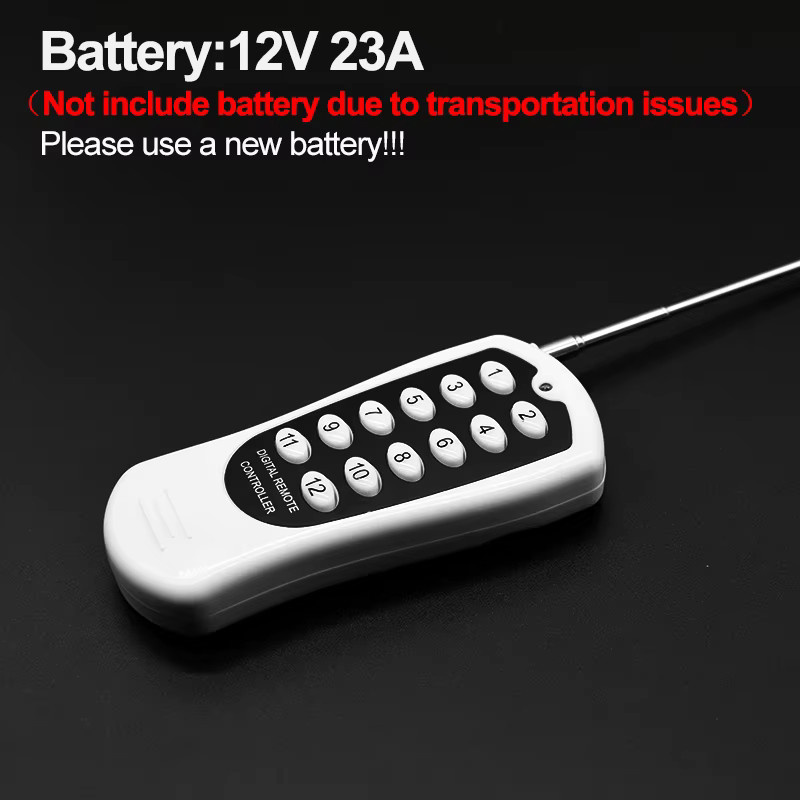 Scimagic-RC 12-Kanal Drahtloser RF-Relais-Schalter mit Fernbedienung 433 MHz für 12V/24V DC Motor und Licht in Weiß - Bild 3