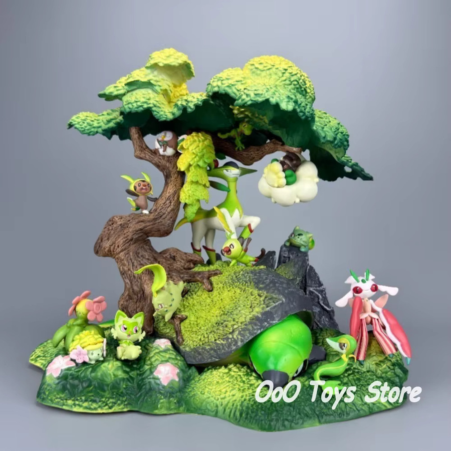 Bandai Pokémon Gras-Typ Familie Actionfiguren, PVC-Statue - Bild 2
