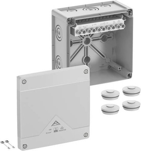 Spelsberg Abzweigkasten 41042001 Grau IP66 IP67 IP69 B: 15,2 cm, T: 15,2 cm, H: 8,5 cm - Bild 1