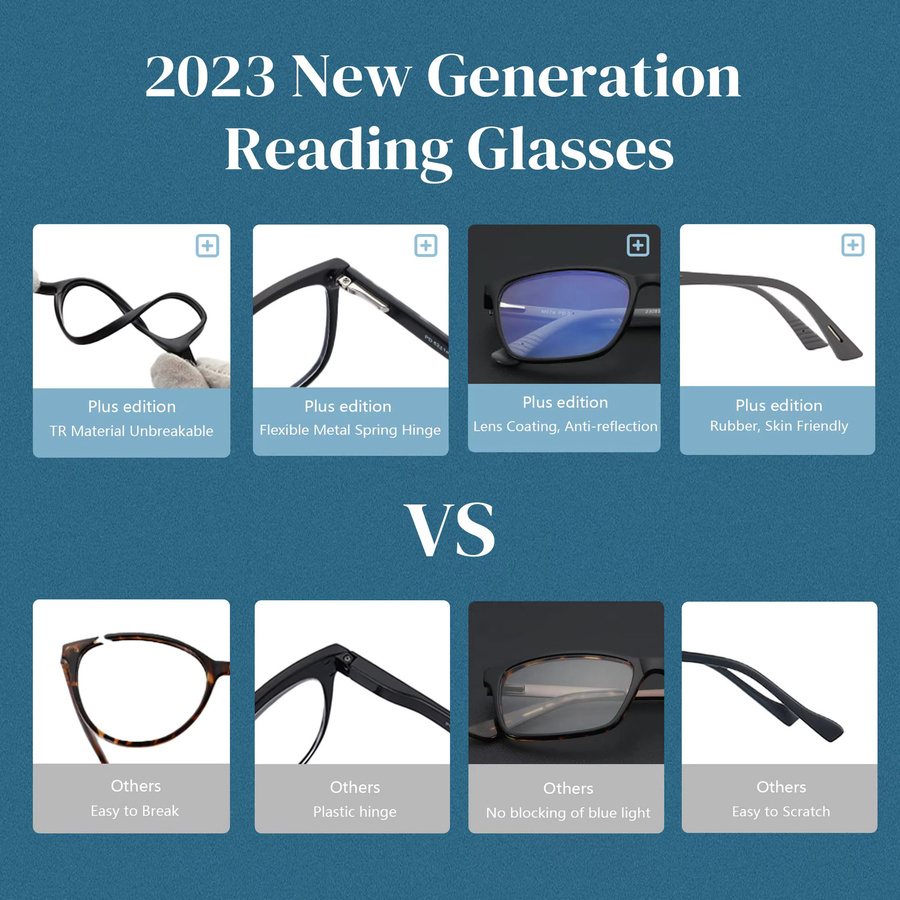 ZENOTTIC 2026 Korrektionsbrille, Eckig, Vollrand, Schwarz, Unisex - Bild 4