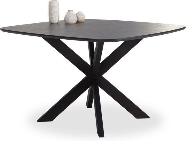 Esstisch vito KALUNDBORG modern quadratisch in Schwarz mit Holzoptik, B/T/H: 120 x 120 x 76 cm - Bild 1