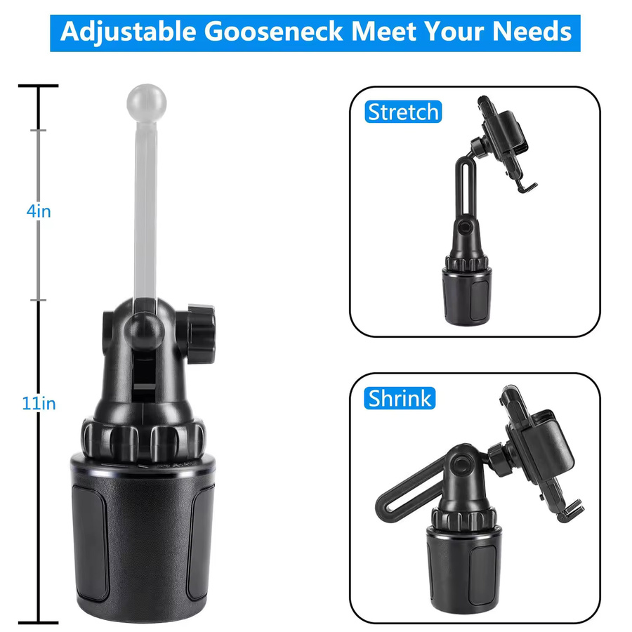 HKNR Universal 360 Grad Auto Becherhalter und Smartphone Halterung in Schwarz für iPhone und Samsung sowie weitere Modelle - Bild 4