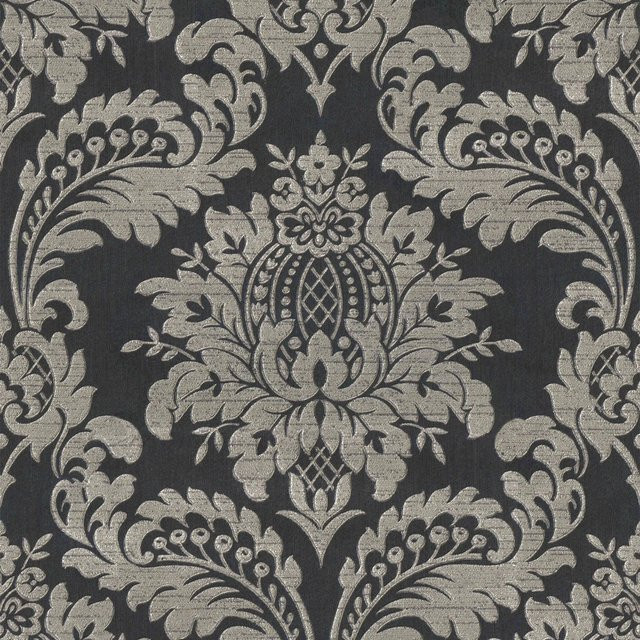 Sublime Vliestapete Damask in Dunkelgrau mit modernem geometrischem Muster, Breite: 52 cm, Länge: 10 m - Bild 1