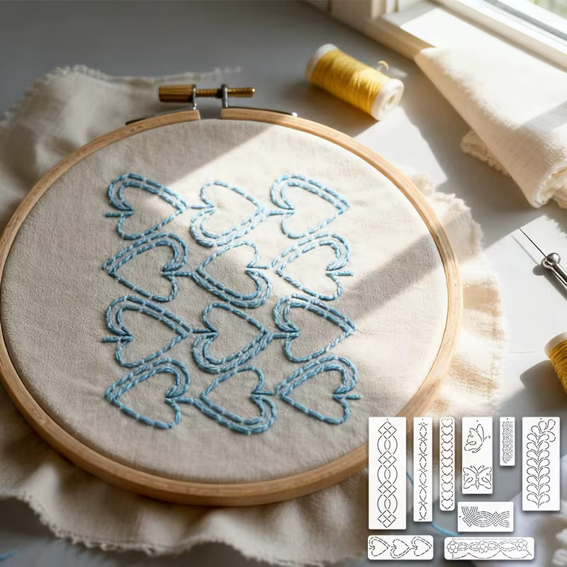 YOMDID 9 Stück handgefertigte DIY Tracing Patchwork-Vorlagen aus PET für Wanddekoration - Bild 4