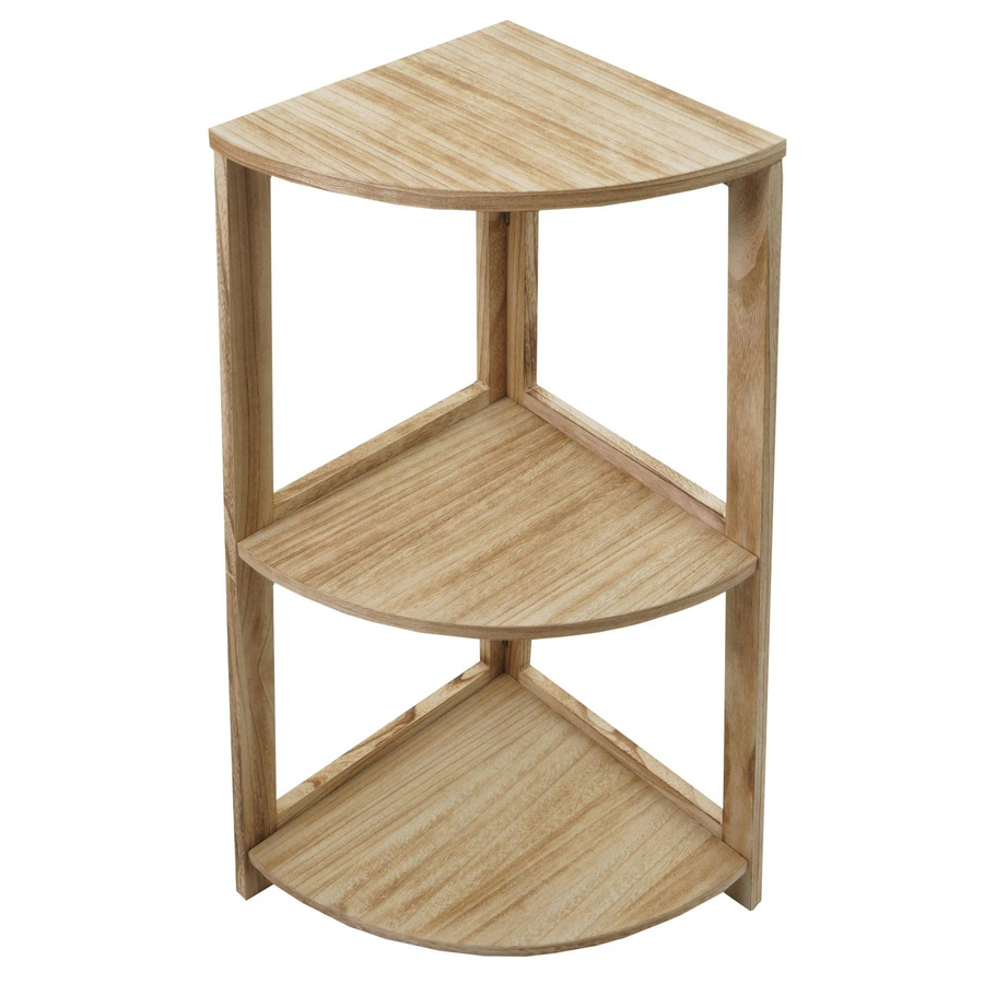 Eckregal MCW-K44 Wohnregal aus Paulownia in Naturbraun, 3 Ablagen, B/T/H: 80 x 37 x 37 cm - Bild 2
