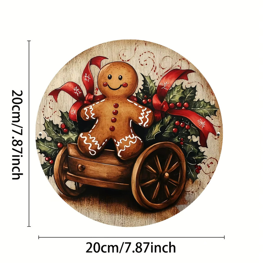 Rundes Lebkuchen-Metallschild von Potdemiel im Vintage-Design für Weihnachten, Durchmesser: 20,3 cm, Mehrfarbig - Bild 2