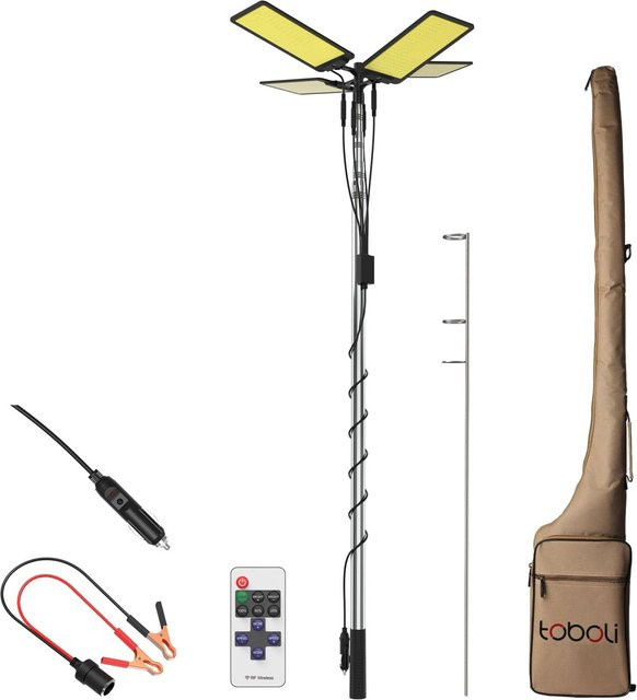Wiltec Campinglampe V2 LED Strahler gelb, höhenverstellbar mit Fernbedienung, 115W, 11224 Lm, IP67 wasserdicht, 12V Anschluss - Bild 1