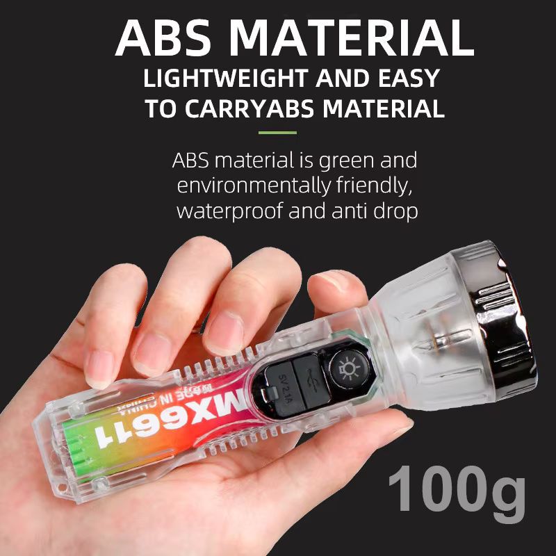 ESMARTER Tragbare transparente Taschenlampe mit Solar- und USB-Aufladung, wasserdicht mit 3 Beleuchtungsmodi für Outdoor, Abenteuer und Angeln - Bild 6