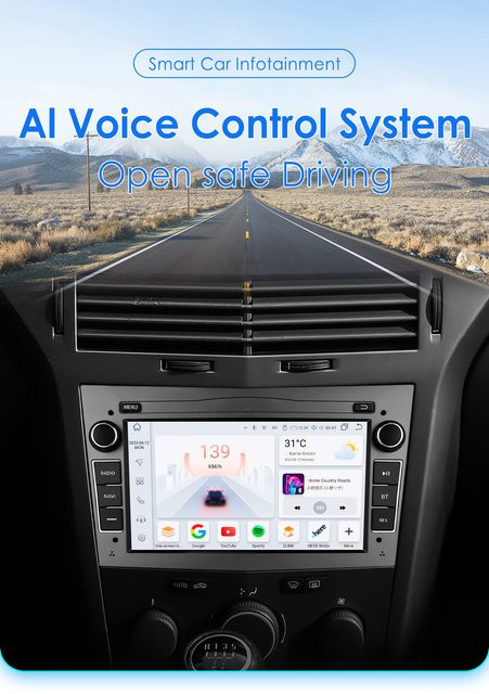 OSSURET Android 12 Autoradio mit CarPlay und Android Auto für Opel Corsa C, Signum, Vivaro, Astra H, Corsa D und Zafira in Schwarz mit GPS und 4G Unterstützung - Bild 1