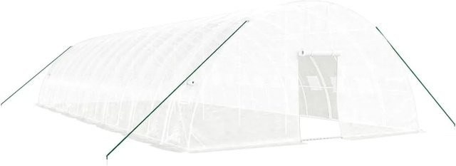 Furnicato Gewächshaus mit Stahlrahmen in Weiß, B/T/H: 14 x 6 x 2,85 m, 84 m² - Bild 1