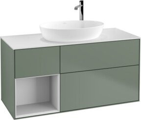 V&B Waschtischunterschrank Finion mit Wandbeleuchtung in Weiß lackiert, Breite: 120 cm, Tiefe: 50,1 cm, Höhe: 50,1 cm - Bild 1