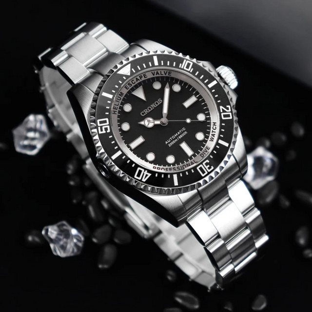 CRONOS Armbanduhr Automatik, Edelstahl, 44 mm, Herren, Saphirglas, Keramik - Bild 1