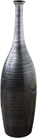 Vivanno Bodenvase Delgada in Schwarz mit modernem Design aus Fiberglas, B/T/H: 18 x 18 x 65 cm