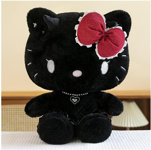 Hello Kitty Engel Teufel Plüschtier Katze, Schwarz, 45cm - Bild 1