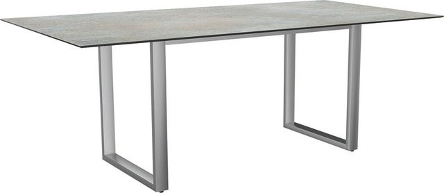 Stern Kufentisch Silverstar 2.0 Dekor Quartz in Edelstahl, Farbe Silver/Grau, B/T: 200 x 100 cm - Bild 1