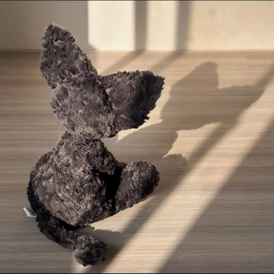 Schwarze Deutsche Katze Plüschtier Schwarz und Weiß 50cm - Bild 3