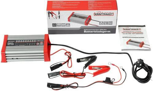 Dino KFZ Batterieladegerät 20A-12V KRAFTPAKET Automatikladegerät mit Camping-, Nacht- und Memory-Speicher in Silber - Bild 1