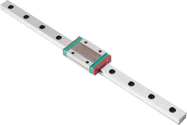 Neoglint Miniatur-Führungsblock für präzise lineare Gleitschienen aus Metall in Silber, Länge: 250 mm - Bild 1