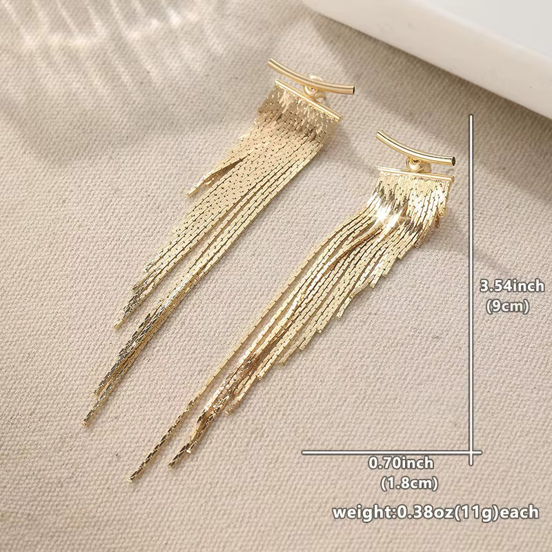 Ohrringe Gold Farbe, Quaste, Damen - Bild 2