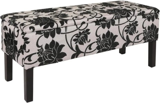 MCW Sitzbank Renens Aufbewahrungstruhe aus Jacquard Textil in Schwarz B/T/H: 95 x 36 x 44 cm - Bild 2