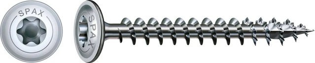 Spax Tellerkopf Holzschraube mit T-Star Plus-Antrieb aus Stahl in Silber, Durchmesser: 6 mm, Länge: 60 mm, 12 Stück - Bild 1