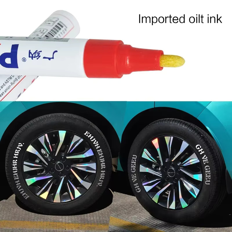 Permanenter Lackmarker in Weiß für Reifen, Gummi, Metall und CD wasserfest und ölbeständig - Bild 4