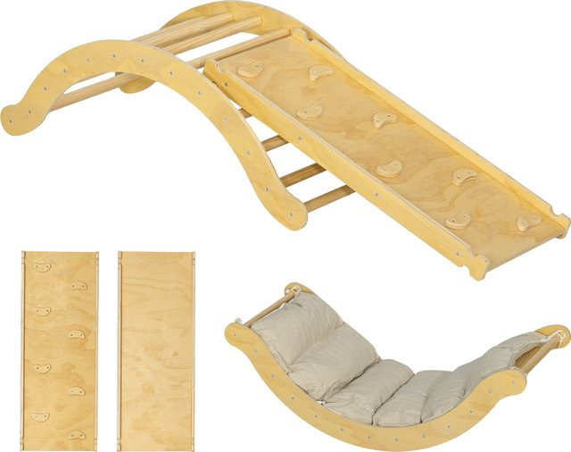 AIYAPLAY 4 in 1 Klettergerüst Set, Kletterspielzeug aus Holz, ab 1,5 Jahre - Bild 1