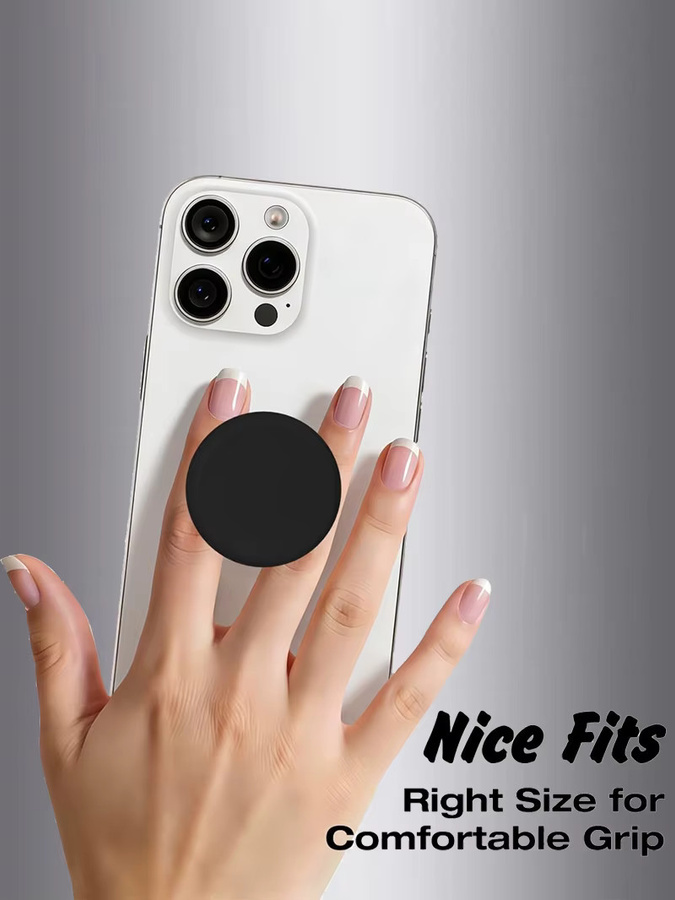 Popped Socket Phone Grip Black Series mit ausziehbarem Ständer und selbstklebendem Griff in Schwarz - Bild 2