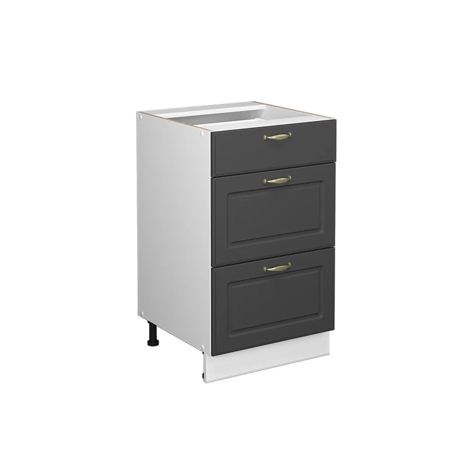 Vicco Küchenunterschrank Fame-Line Landhaus Weiß Anthrazit Gold Breite: 50 cm - Bild 2