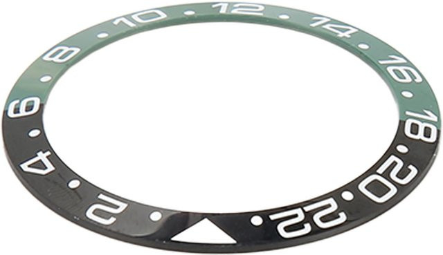 Lünetteneinlage Ring, Keramik, Schwarz Grün, 38 mm, Unisex - Bild 1