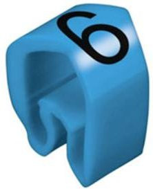 Weidmüller Kennzeichnungsring CLI C 2-4 BL/SW Blau mit 6 Markierungen für Außendurchmesser 4 bis 10 mm - Bild 1