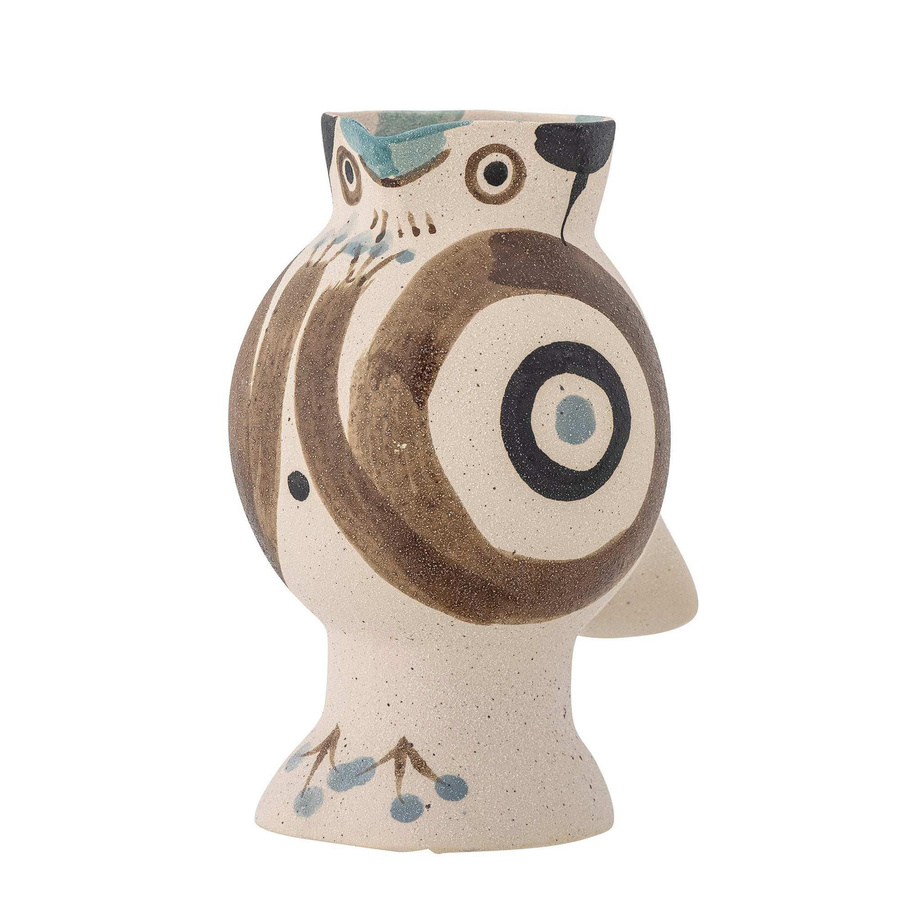 Bloomingville Vase Mahrab aus Keramik mit Vogeldesign in Nature, B/T/H: 15,5 x 15,5 x 20,5 cm - Bild 1