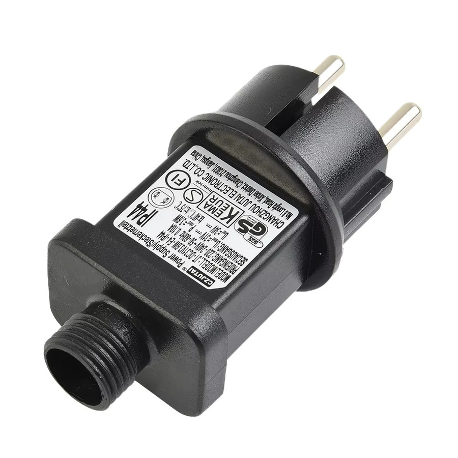 Netzteil für LED Lichterketten, IP44 LED Treiber Adapter in Schwarz, 31V und max. 3,6W mit europäischem Stecker - Bild 2