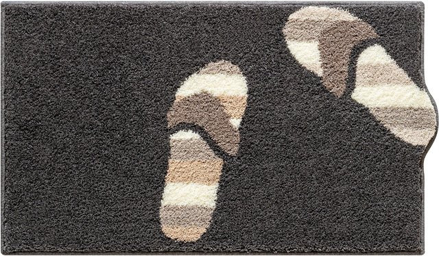 Badematte Pantoletten in Anthrazit, rutschhemmend und für Fußbodenheizung geeignet, 100% Polyacryl - Bild 1