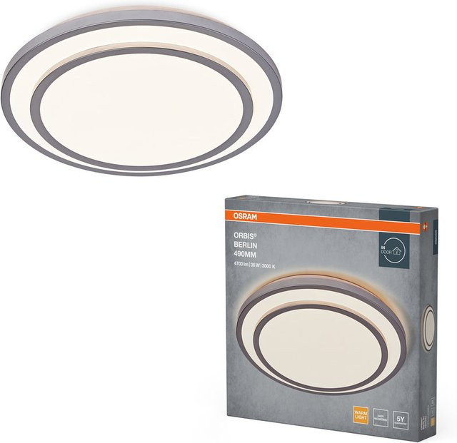 OSRAM Orbis Berlin LED Deckenleuchte in Silber, 36W, 4150lm, Durchmesser: 49 cm - Bild 1