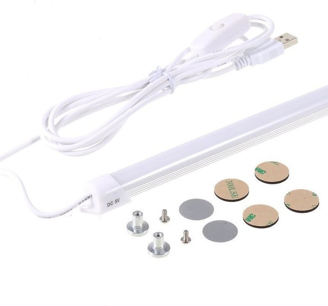 Flexibler USB-LED-Streifen in Weiß und Silber mit Druckschalter aus Aluminium für Küchenschrank und Nachttisch, COB-Technologie, Länge: 18 cm - Bild 1