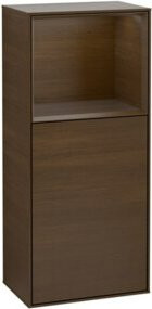 V&B Finion Seitenschrank mit LED-Beleuchtung und Glasfachboden in Walnuss, B: 41,8 cm, H: 93,6 cm - Bild 1